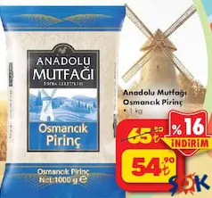 ANADOLU MUTFAĞI OSMANCIK PİRİNÇ 1 KG fiyat ve kampanya bilgisi